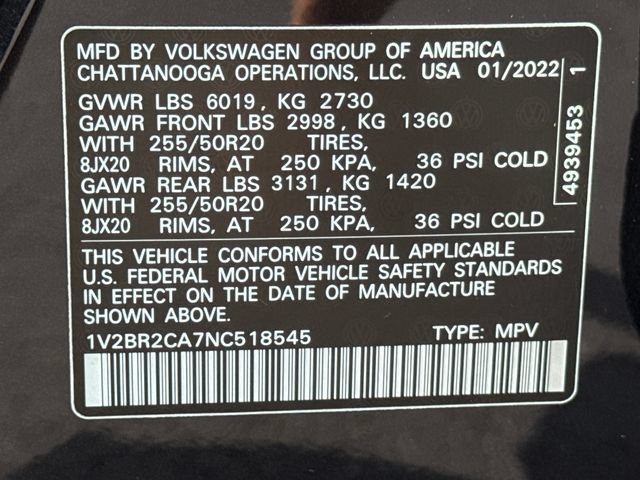 Used 2022 Volkswagen Atlas SEL AWD/4WD image 30