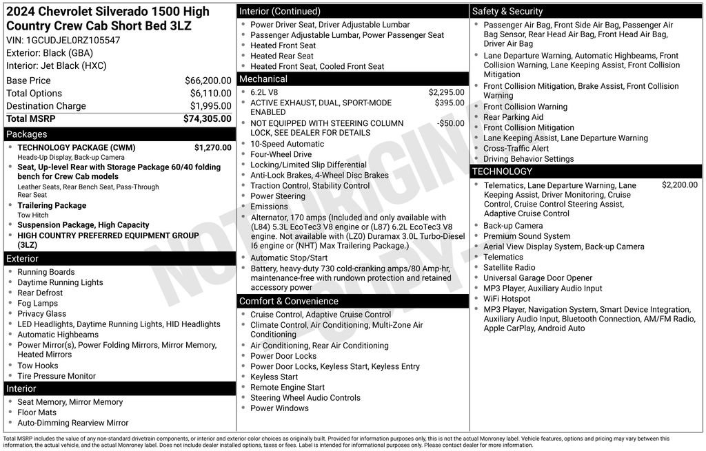 Used 2024 Chevrolet Silverado 1500 High Country w/ Technology Package AWD/4WD image 6