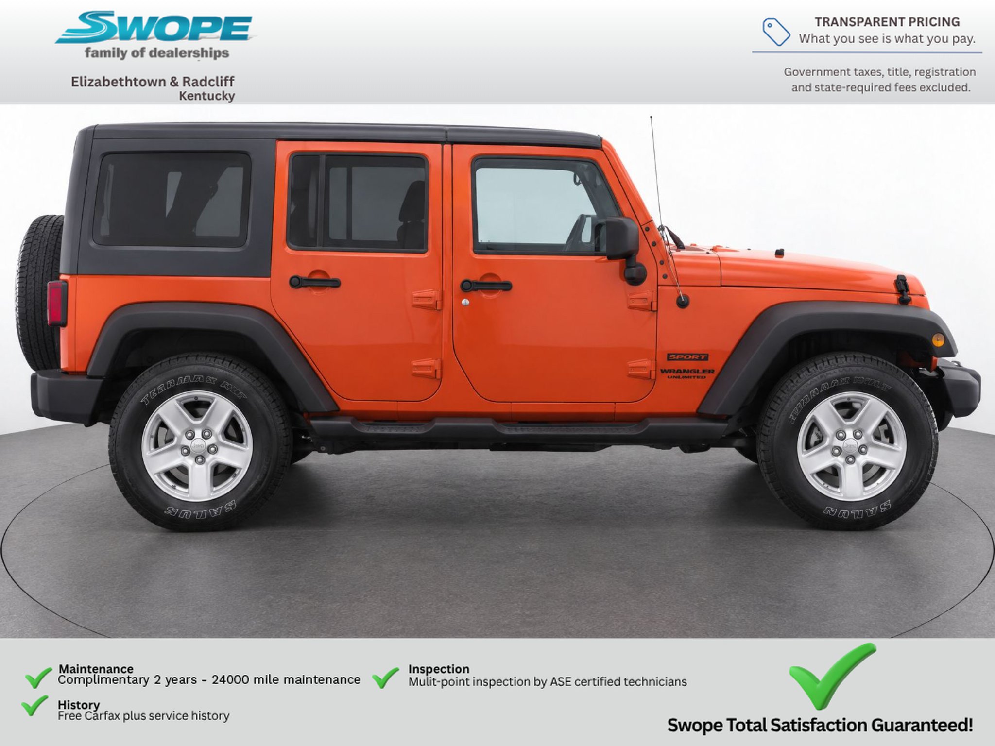 Used 2015 Jeep Wrangler Unlimited Sport w/ Quick Order Package 24S AWD/4WD image 4