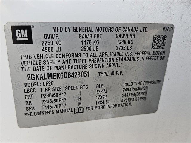 Used 2013 GMC Terrain SLE w/ LPO, Protection Package image 16