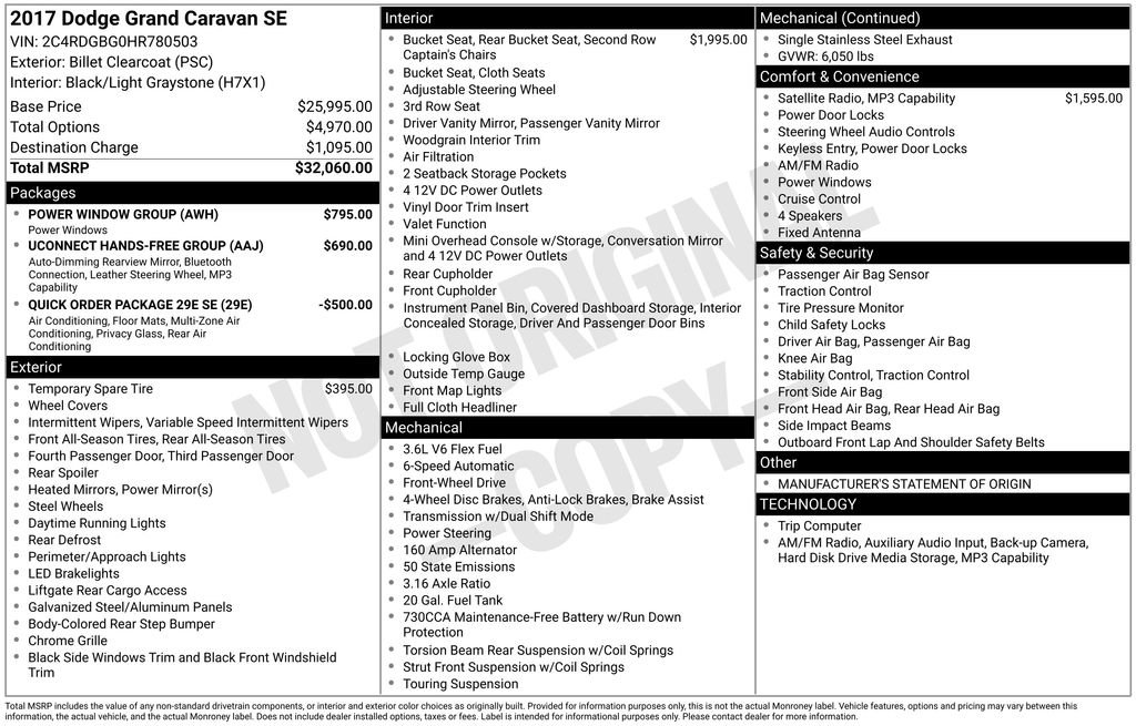 Used 2017 Dodge Grand Caravan SE w/ Power Window Group FWD image 28