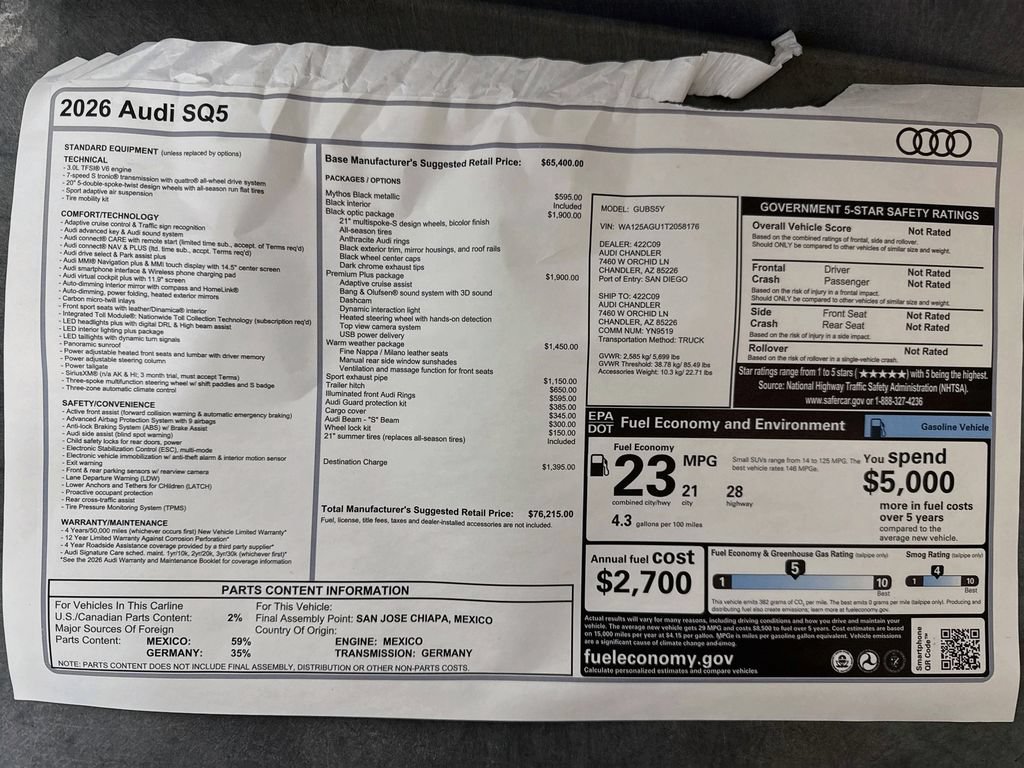New 2026 Audi SQ5 Premium Plus AWD/4WD image 9