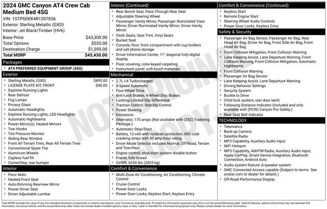 Certified 2024 GMC Canyon AT4 AWD/4WD image 34