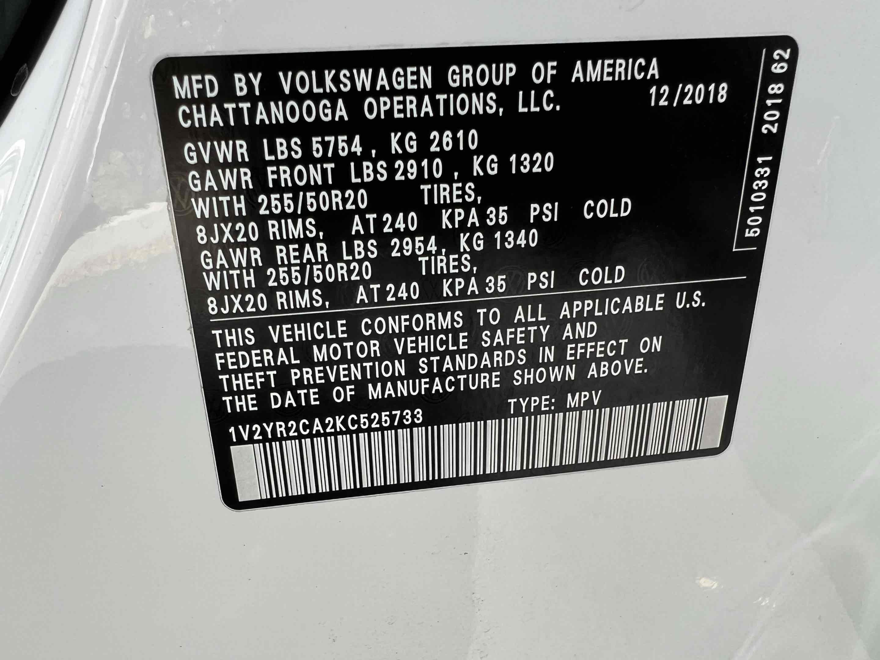 Used 2019 Volkswagen Atlas SE w/ Towing Package image 11