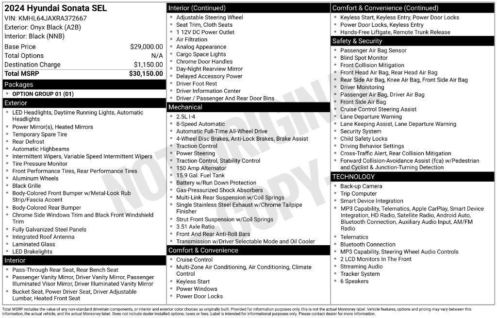 Used 2024 Hyundai Sonata SEL AWD/4WD image 6