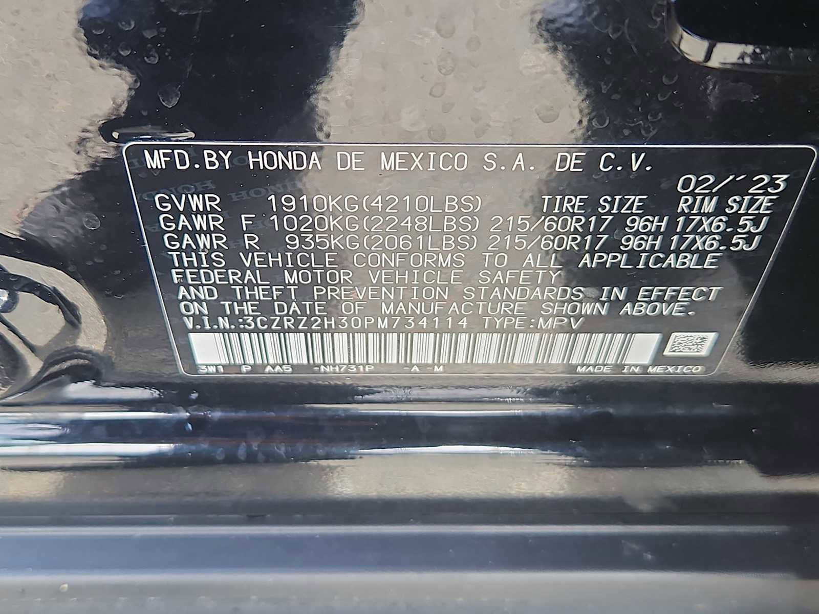 Certified 2023 Honda HR-V LX image 14