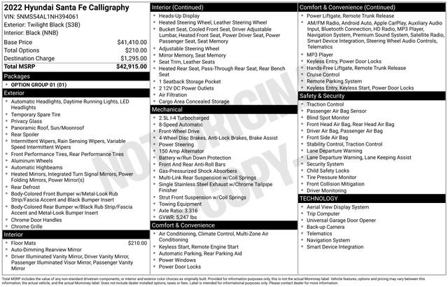 Used 2022 Hyundai Santa Fe Calligraphy image 29