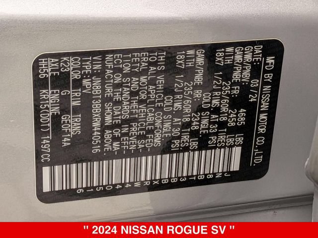 Certified 2024 Nissan Rogue SV w/ SV Premium Package AWD/4WD image 41