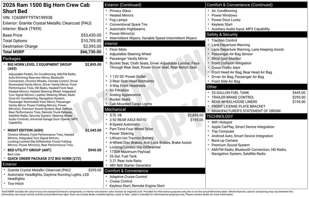 New 2026 RAM 1500 Big Horn AWD/4WD image 31