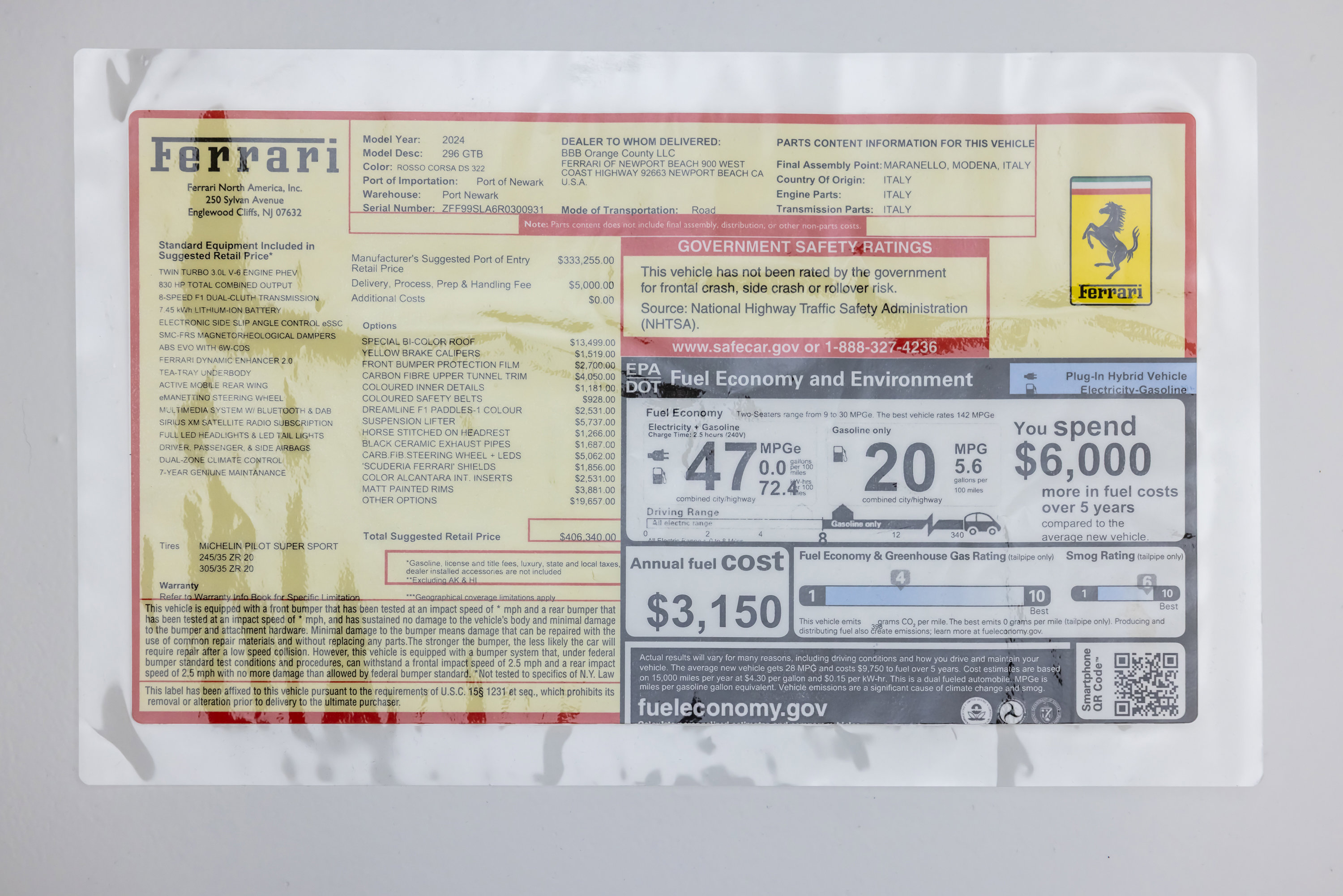 Used 2024 Ferrari 296 GTB image 80