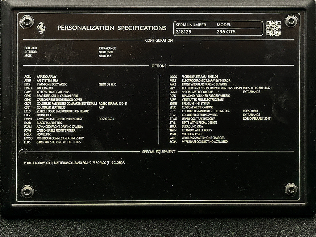 Certified 2025 Ferrari 296 GTS RWD image 36