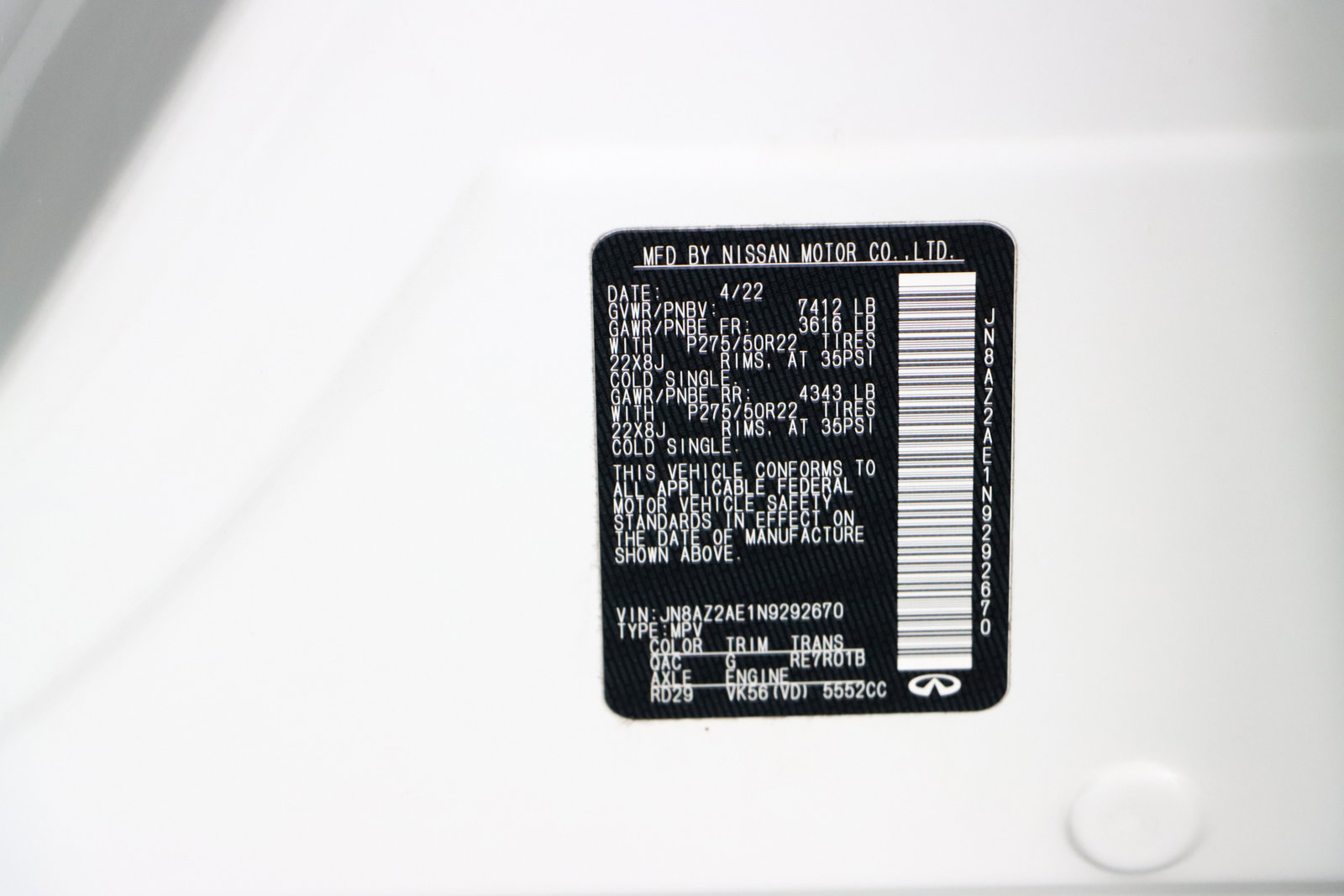 Used 2022 INFINITI QX80 Premium Select w/ Cargo Package image 37