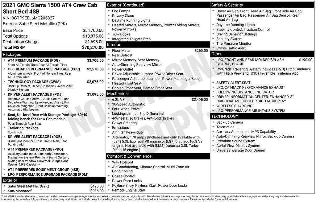 Used 2021 GMC Sierra 1500 AT4 w/ AT4 Premium Package AWD/4WD image 5