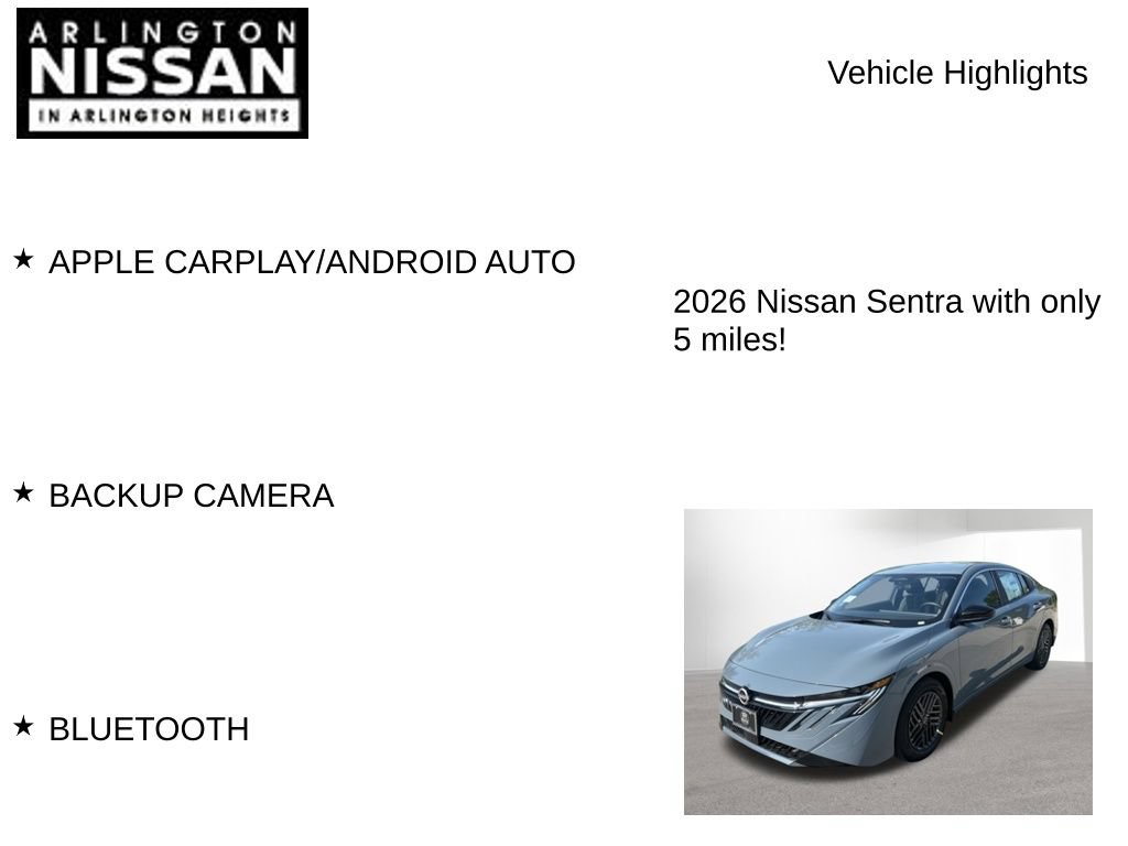 New 2026 Nissan Sentra SV w/ Floor Mat Package FWD image 8