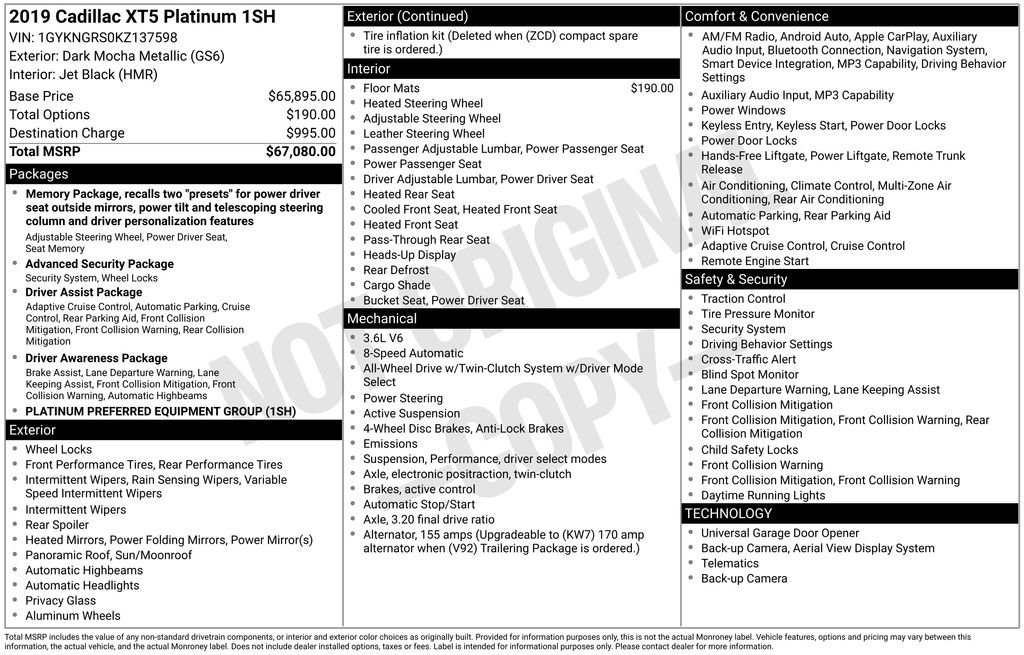 Used 2019 Cadillac XT5 Platinum image 7