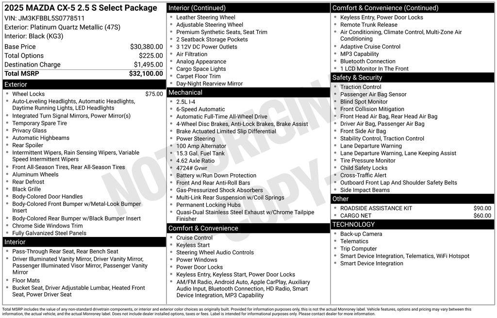 New 2025 MAZDA CX-5 AWD 2.5 S w/ Select Package image 6