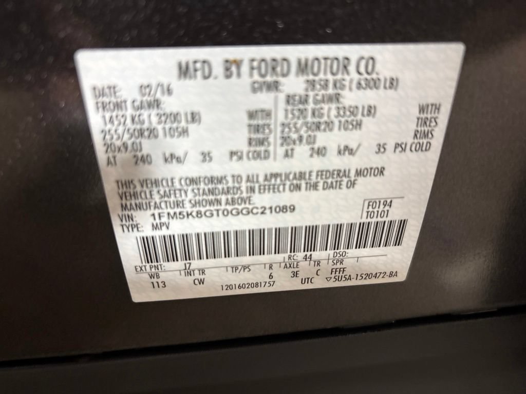Used 2016 Ford Explorer Sport w/ Equipment Group 401A AWD/4WD image 10