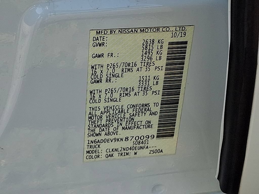 Used 2019 Nissan Frontier SV w/ Value Truck Package AWD/4WD image 27