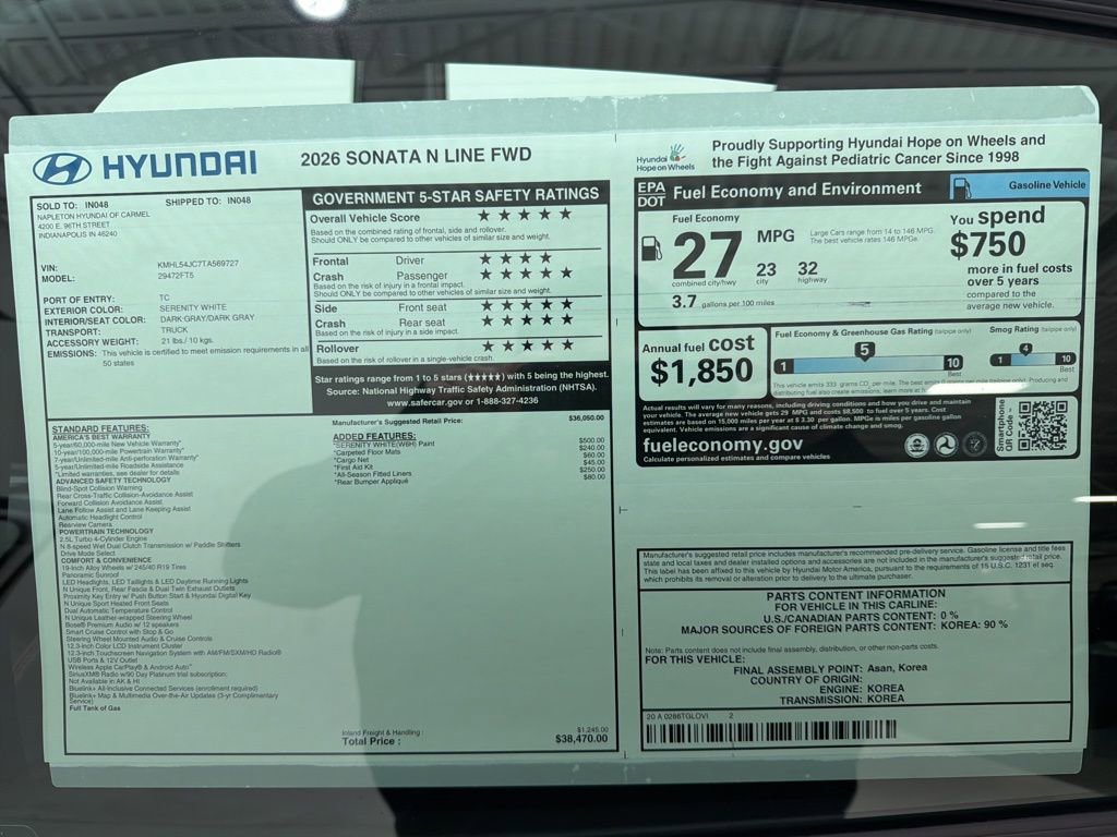 New 2026 Hyundai Sonata N Line image 36