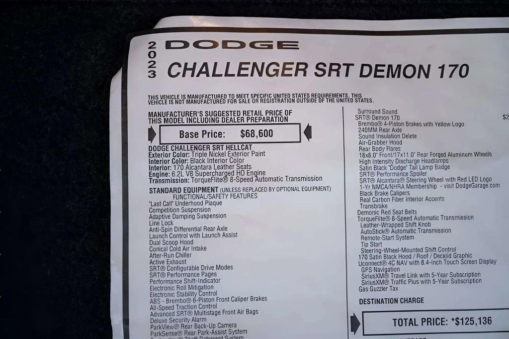 Used 2023 Dodge Challenger SRT Hellcat Redeye RWD image 89