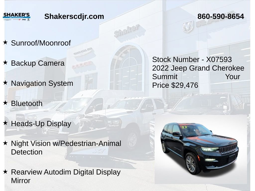 Certified 2022 Jeep Grand Cherokee Summit w/ Adv Protech Group IV image 12