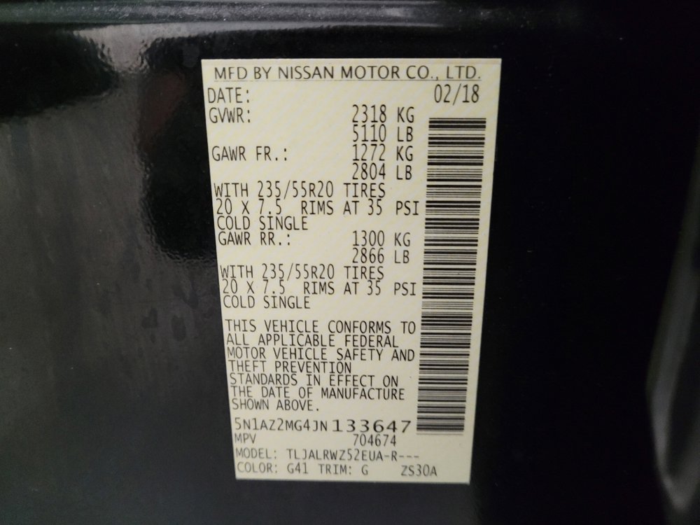 Used 2018 Nissan Murano SL w/ Midnight Edition Package image 33