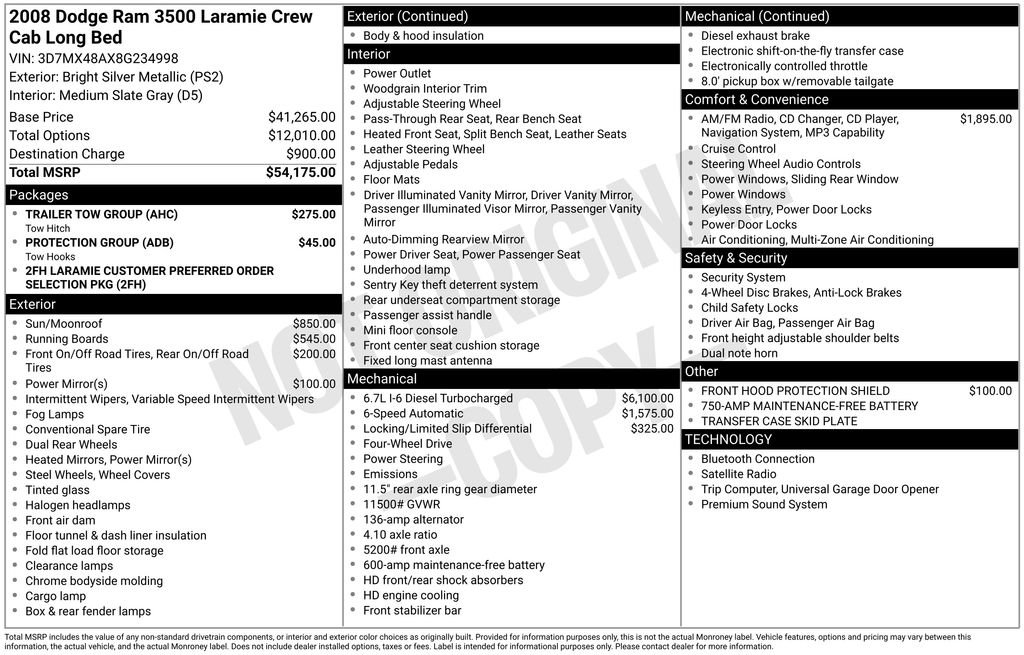 Used 2008 Dodge Ram 3500 Truck Laramie w/ Trailer Tow Group image 10