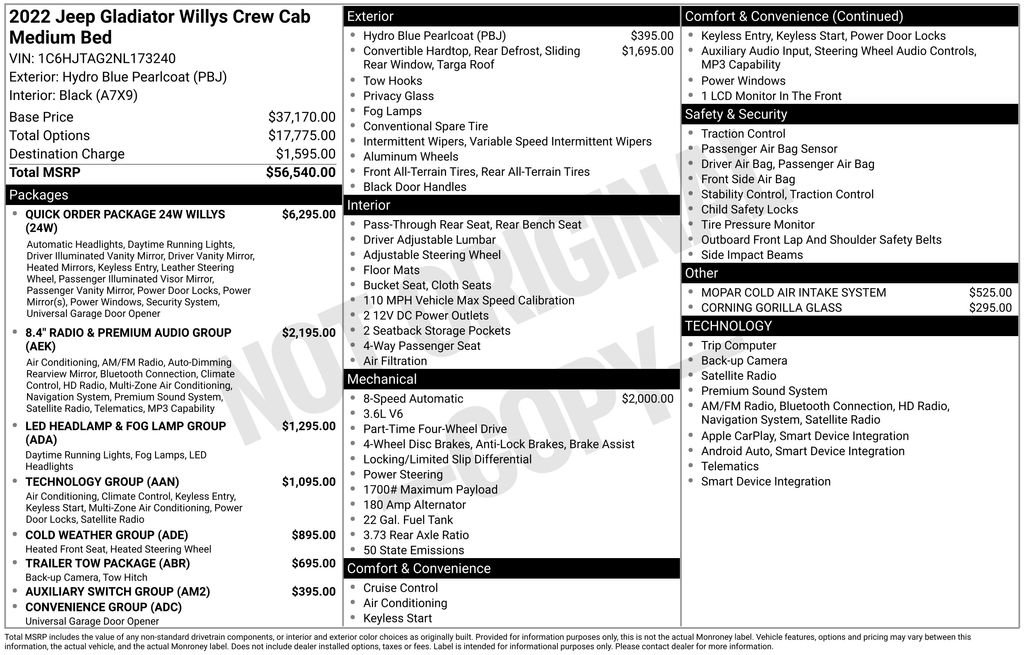 Used 2022 Jeep Gladiator Willys AWD/4WD image 6