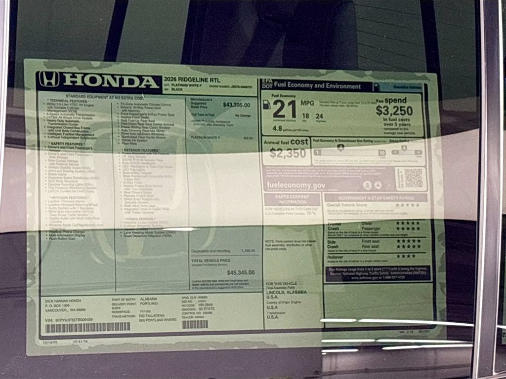 New 2026 Honda Ridgeline RTL image 24