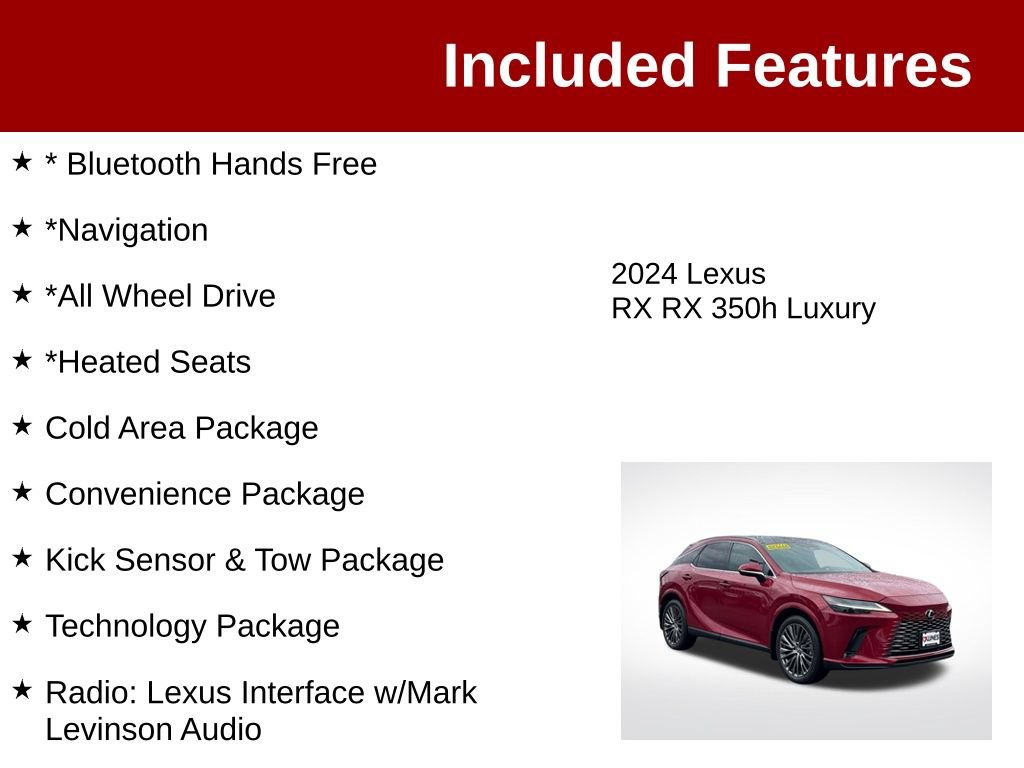 Used 2024 Lexus RX 350 w/ Convenience Package AWD/4WD image 3