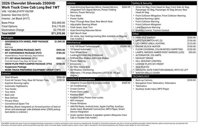New 2026 Chevrolet Silverado 2500 W/T image 18