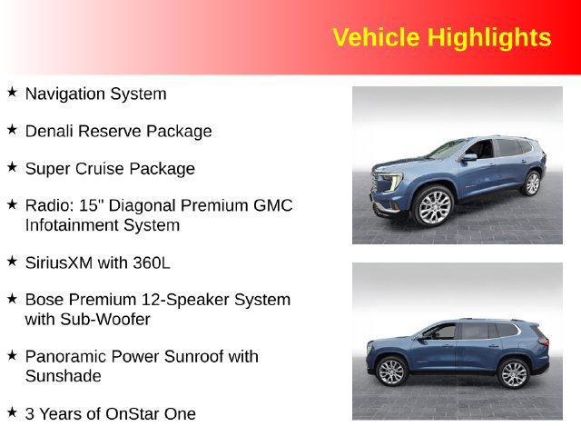Used 2026 GMC Acadia Denali w/ Super Cruise Package AWD/4WD image 3