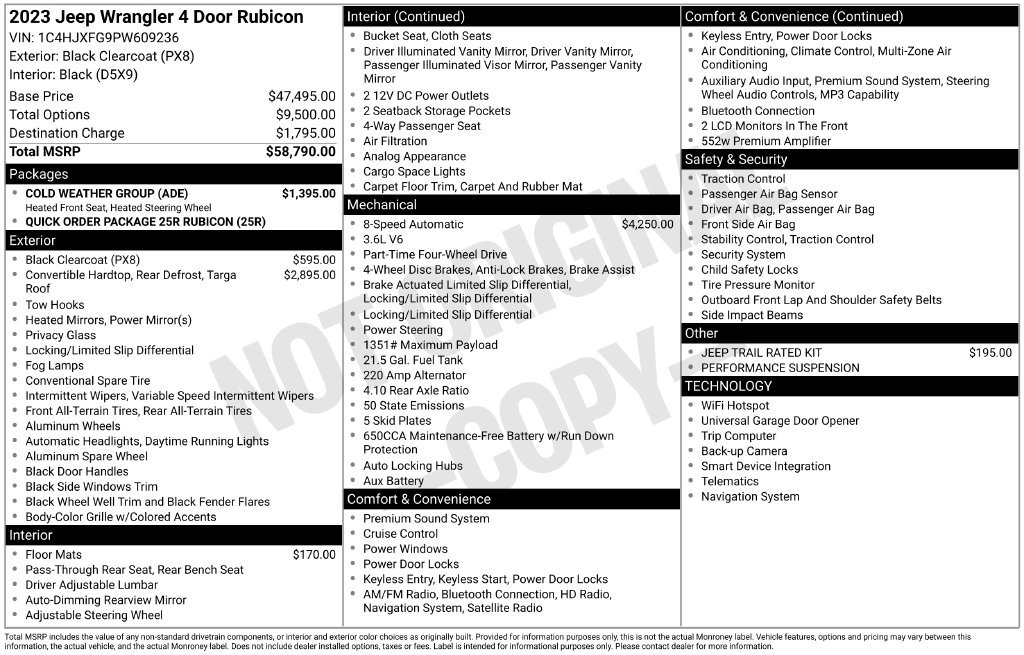 Used 2023 Jeep Wrangler Unlimited Rubicon w/ Cold Weather Group AWD/4WD image 27