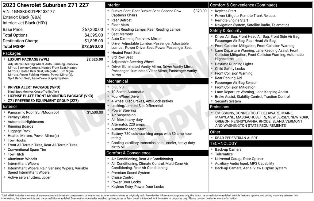 Used 2023 Chevrolet Suburban Z71 w/ Luxury Package image 10