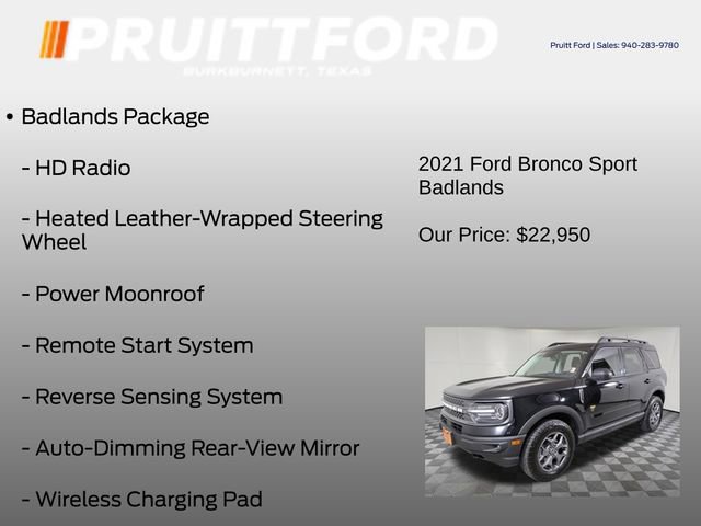 Used 2021 Ford Bronco Sport Badlands w/ Badlands Package image 13