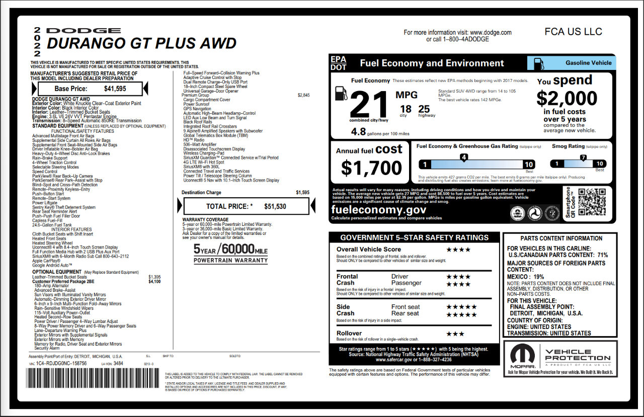 Used 2022 Dodge Durango GT image 55
