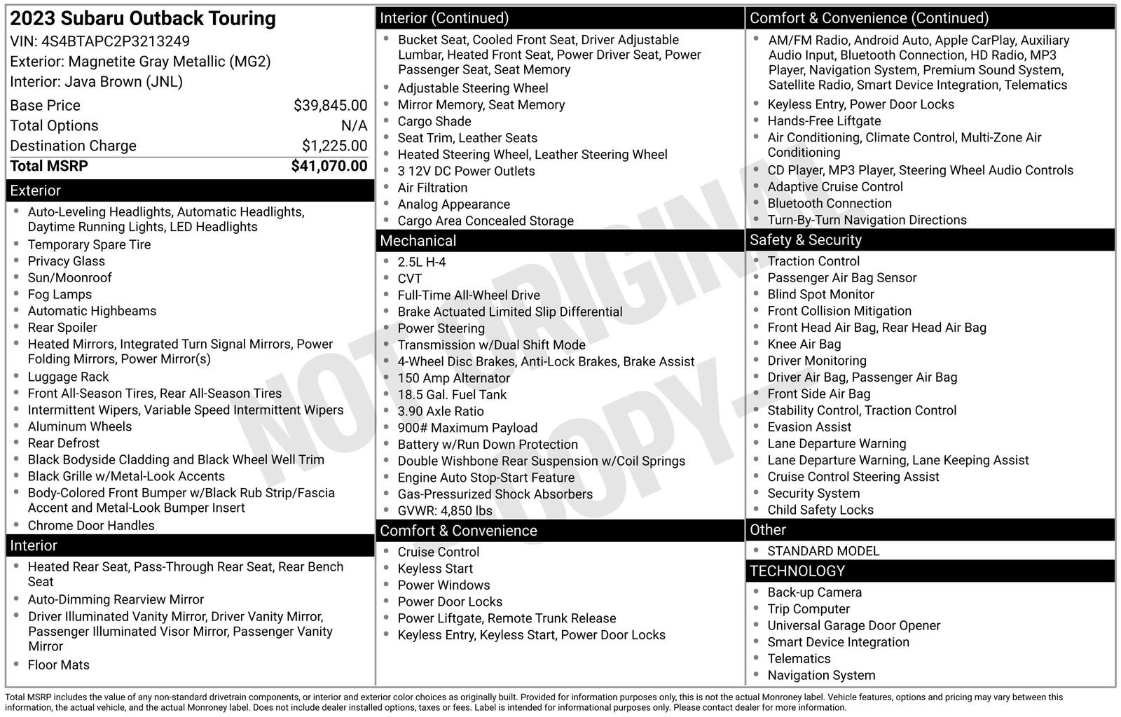 Certified 2023 Subaru Outback Touring image 19