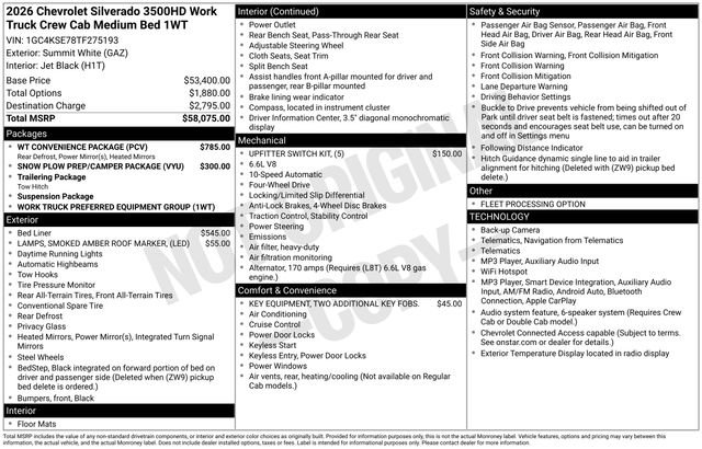 New 2026 Chevrolet Silverado 3500 W/T w/ WT Convenience Package AWD/4WD image 25