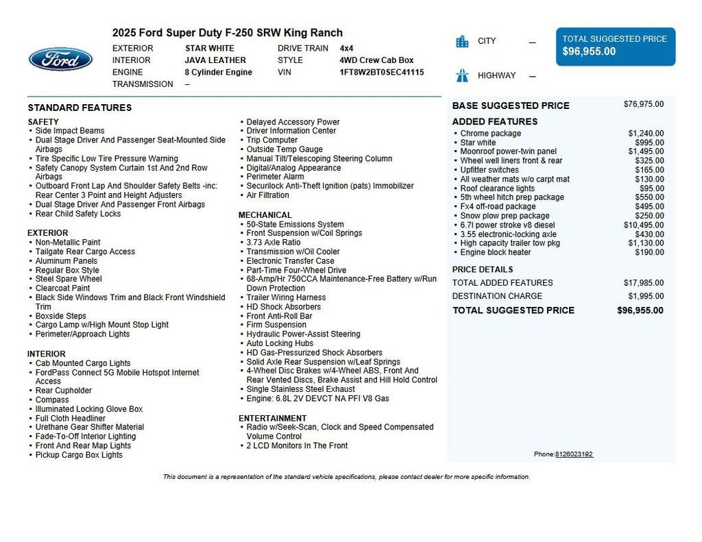 Used 2025 Ford F250 King Ranch w/ Chrome Package image 51