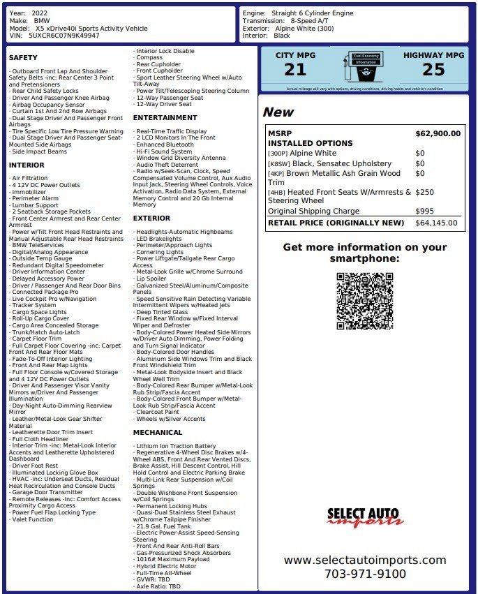 Used 2022 BMW X5 xDrive40i w/ Parking Assistance Package image 2