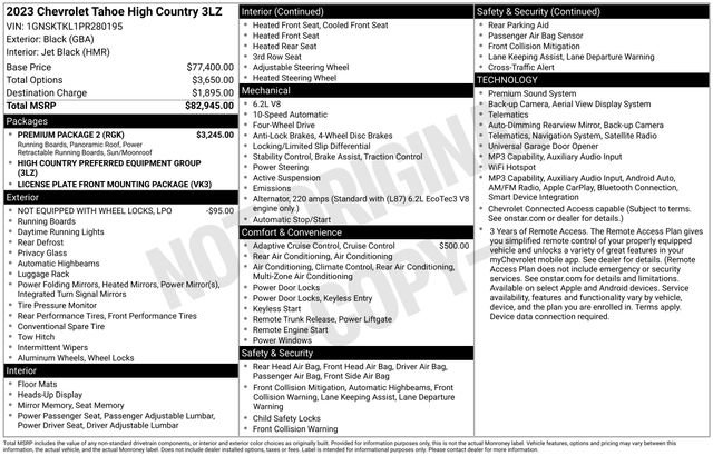 Used 2023 Chevrolet Tahoe High Country w/ Premium Package 2 AWD/4WD image 37