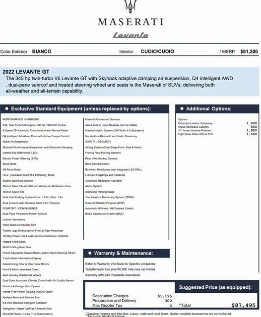 Certified 2022 Maserati Levante GT image 2