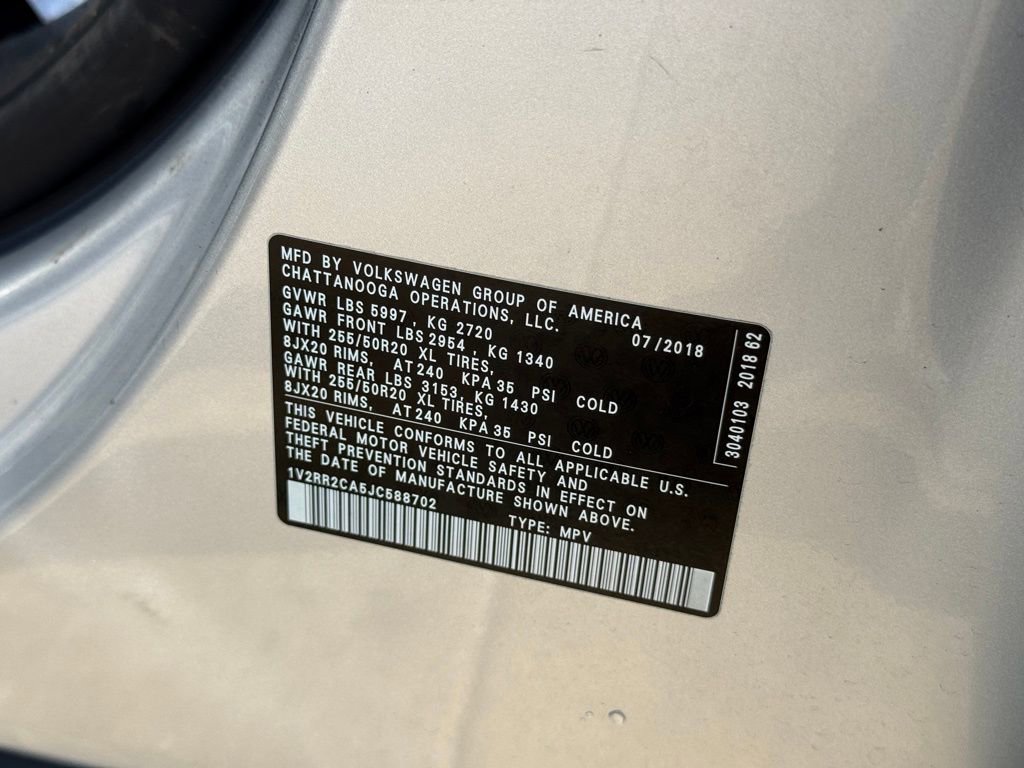 Used 2018 Volkswagen Atlas SEL w/ R-Line Package AWD/4WD image 10