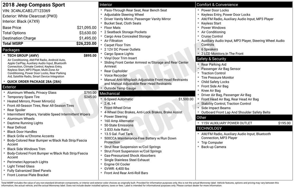 Used 2018 Jeep Compass Sport w/ Tech Group image 4