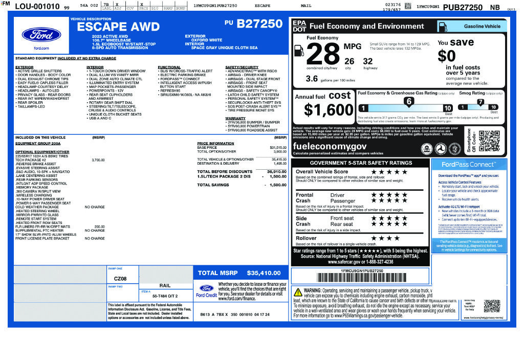 Used 2023 Ford Escape Active w/ Tech Pack #2 AWD/4WD image 34