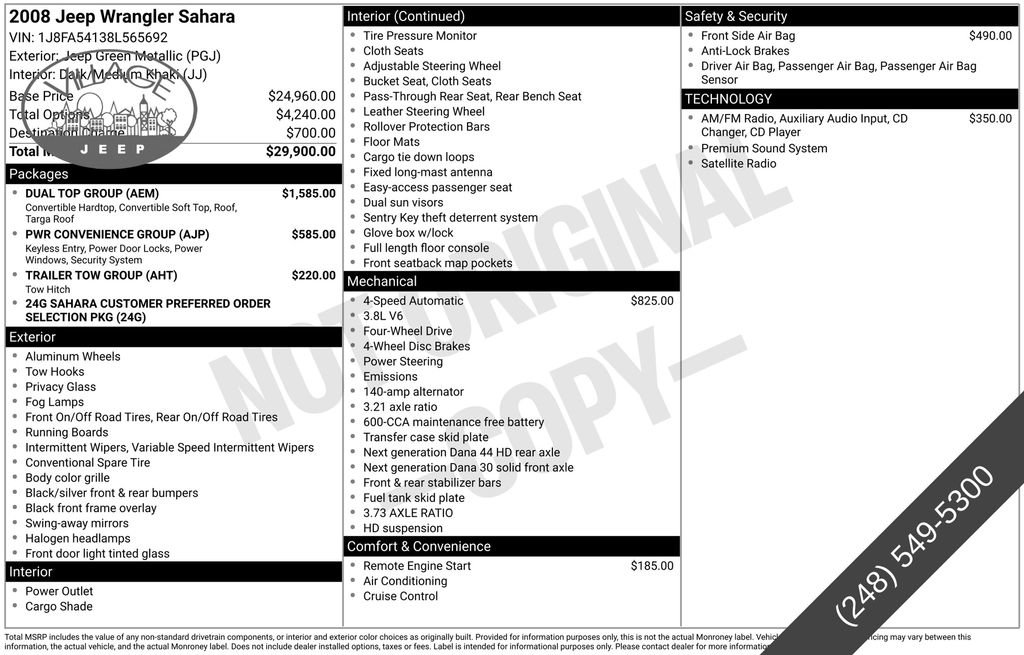 Used 2008 Jeep Wrangler Sahara w/ Dual Top Group AWD/4WD image 19