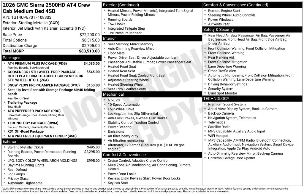 Certified 2026 GMC Sierra 2500 AT4 w/ AT4 Premium Plus Package AWD/4WD image 5