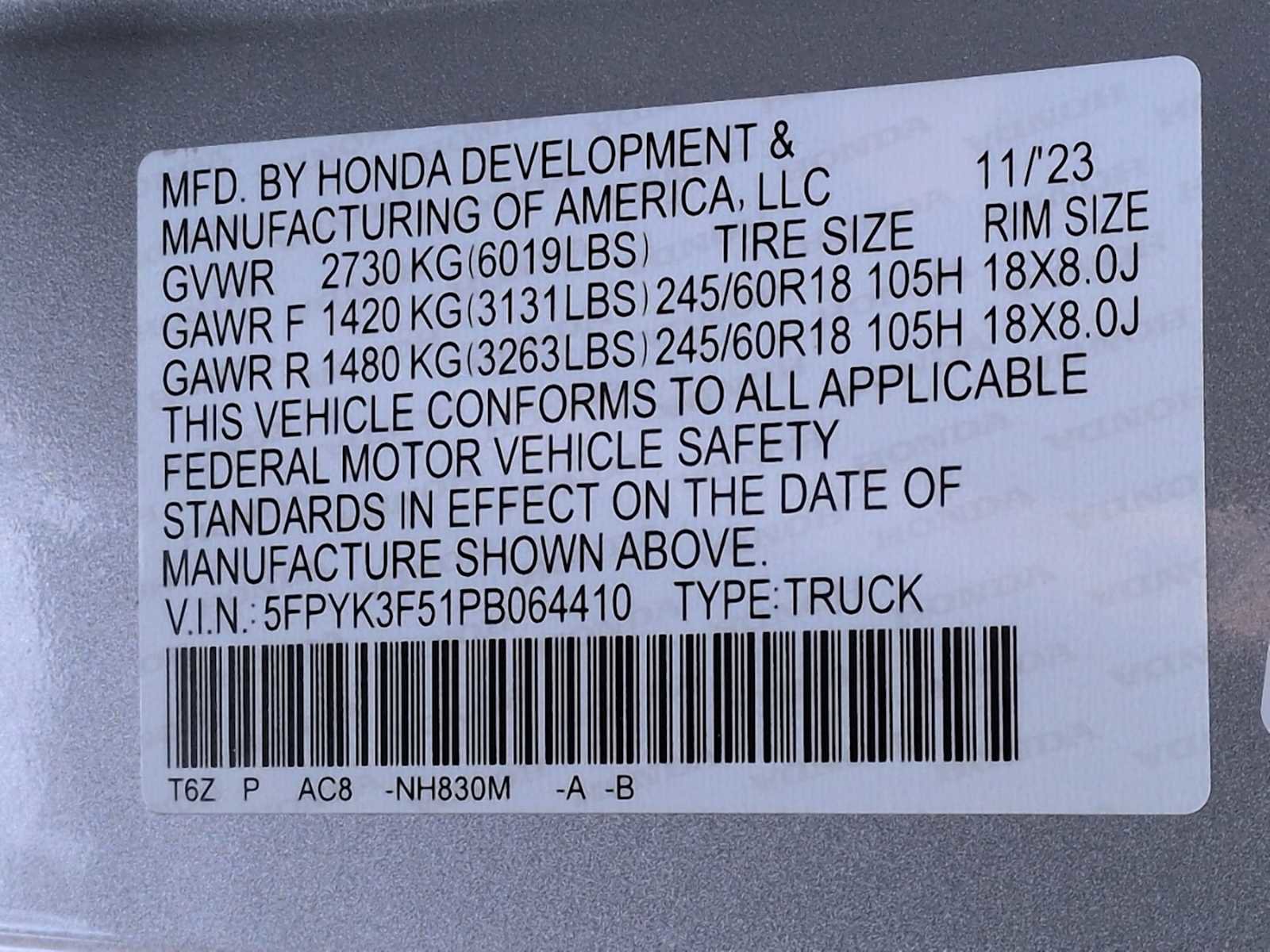 Certified 2023 Honda Ridgeline RTL image 35