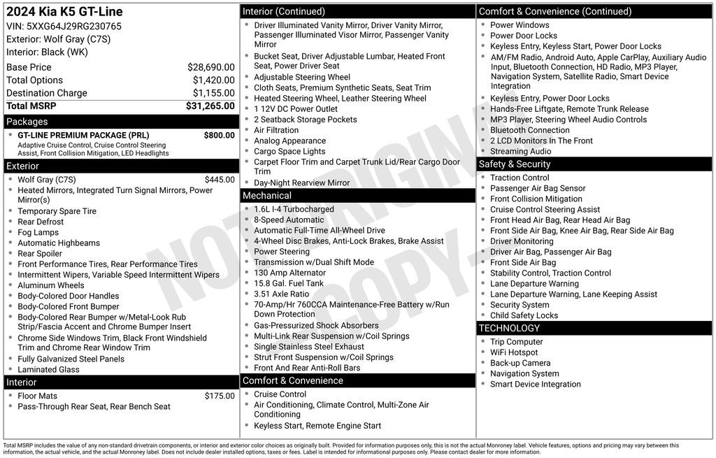 Used 2024 Kia K5 GT-Line w/ GT-Line Premium Package image 38