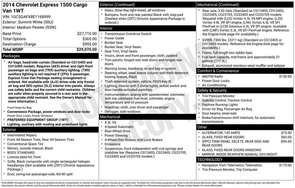 Used 2014 Chevrolet Express 1500 RWD image 6